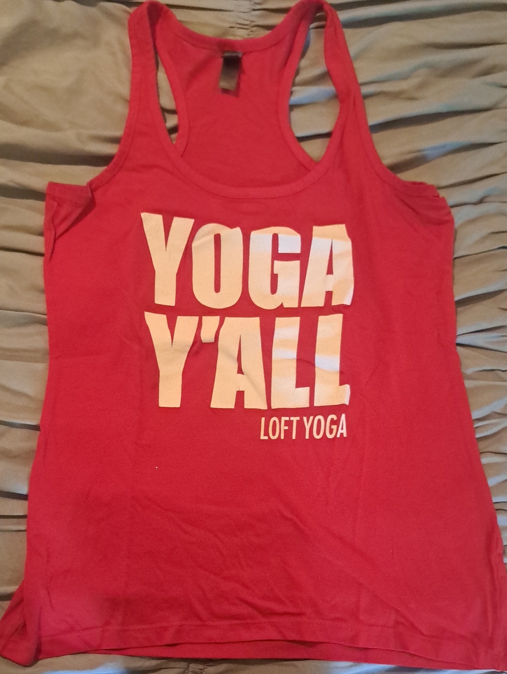 Red 'YOGA Y'ALL' Racerback Tank Top